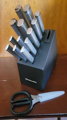 Kitchenaid Slim Black 15pc Stainless Steel Knife Block Set : Target