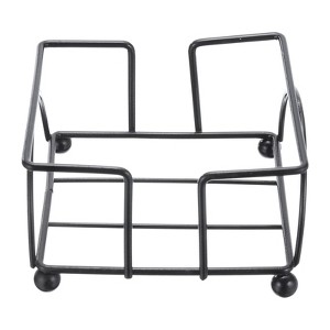 Unique Bargains Vintage Metal Coaster Holder for 4 Inch Round and Square Coasters Black 1 Pc - 1 of 3