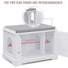 Sweetgo SG1091WT Cat Washroom Storage Bench Cabinet and Litter Box Cover with Removable Partition Wall and Pet Bed Cushion, White - 2 of 4