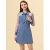 Allegra K Women's Sheer Mesh Panel A-Line Tie Neck Dots Cocktail Dress - 2 of 4