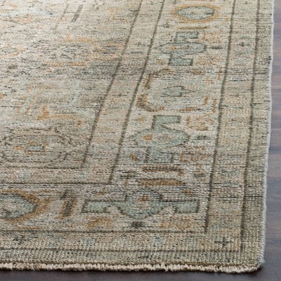 Izmir Blue and Brown Hand-Knotted Wool Area Rug 8' x 10'