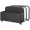 Outsunny Patio Wicker Pool Float Storage Basket, Outdoor PE Rattan Pool Caddy with Rolling Wheels for Floats, Noodles, Paddles, Towels - 4 of 4
