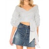 Women's Striped Puff Sleeve Bow Wrap Blouse - Lovers + Friends - 2 of 4