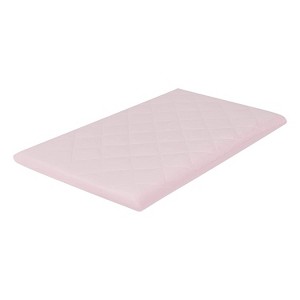 Everyday Kids Pastel Pink Quilted Pack 'n Play Mattress Sheet – Ultra-Soft Portable Crib Fitted Sheet for Baby Girls, Playpen or Mini Crib - 1 of 4