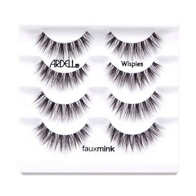 Ardell Faux Mink Wispies False Eyelashes - Black - 4pr