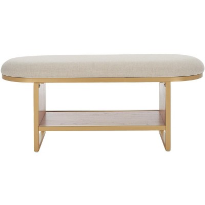 Iona Open Shelf Bench W/Cushion  - Safavieh