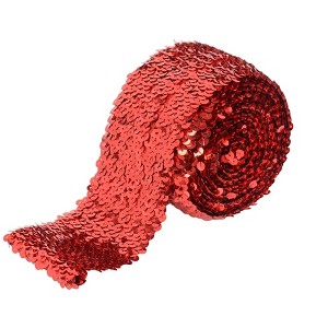 Alilang Elastic Sequin Trim, 3 Inch 8 Row Wide Flat Glitter Bling Fabric Paillette Sequin Ribbon, Metallic Sewing DIY Project, 5.5 Yards - 1 of 4