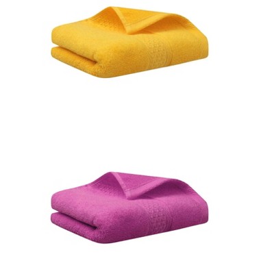 REGALWOVEN 2 Pack Cotton Absorbent Soft Decorative Bathroom Hand Towels 13" x 30"