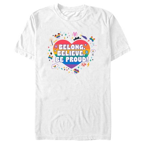 Adult Mickey & Friends LGBTQIA+ Pride Belong Believe Be Proud T-Shirt - image 1 of 4