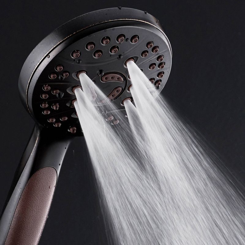 High Pressure 6 Setting Luxury Handheld Shower Head with Extra Wall Bracket Oil Rubbed Bronze - Aquabar, 5 of 12
