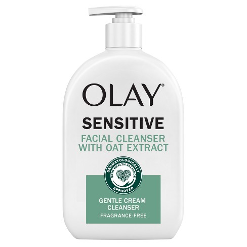 Olay Sensitive Gentle Facial Cream Cleanser With Oat Extract - Fragrance  Free - 16 Fl Oz : Target