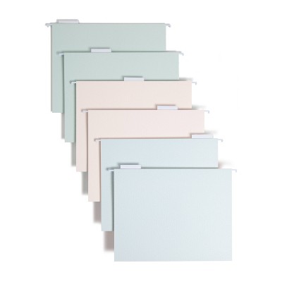 U Brands 6ct 6 Pockets Hanging File Folders - Debossed Pastels