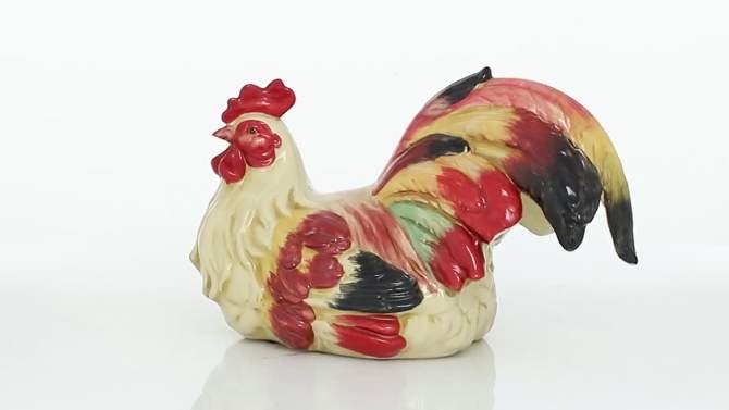9&#34; Ceramic Farmhouse Chicken Garden Sculpture Red - Olivia &#38; May, 2 of 9, play video