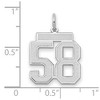 Black Bow Jewelry 14k White Gold, Jersey Collection, Medium Number 58 Pendant - 2 of 3