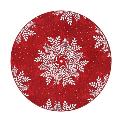 Coolmee Christmas Snowflakes Living Room Rug Non Slip Low Pile Washable Carpet for Bedroom Office Hallway Outdoor Rug Blue