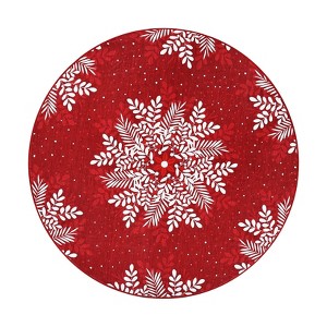 Coolmee Christmas Snowflakes Living Room Rug Non Slip Low Pile Washable Carpet for Bedroom Office Hallway Outdoor Rug Blue - 1 of 4