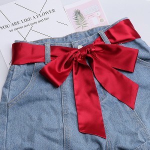 Anna-Kaci Women's Silk Satin Scarf Belt Fashion Accessory for Dresses, Waist Cinching & Styling - 1 of 3