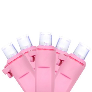 Northlight 100-Count Pure White LED Wide Angle Christmas Lights, 33ft Pink Wire - 1 of 4