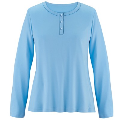 Collections Etc Super Soft Henley Pj Top