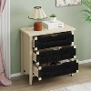 ORRD 3-Drawer Buffet with Adjustable Shelves Storage Cabinet with Seaweed Decor Doors (Living Room/Kitchen/Entryway) - 2 of 4
