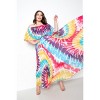 Slickblue Plus Size Off-Shoulder Tie Dye Pleated Maxi Dress, Multi-Hot Pink/Blue, Stretch Fabric, 1XL-3XL - 4 of 4
