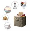 12 inch Foldable Cube Storage Bins Set of 6, Closet Organizers Bins and Storage Box for Toy Clothes-Brown - 4 of 4