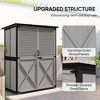 Wood Storage Shed, Outdoor Garden Shed with Asphalt Roof, 2 Shelves, Lockable Doors and Adjustable Feet - 4 of 4