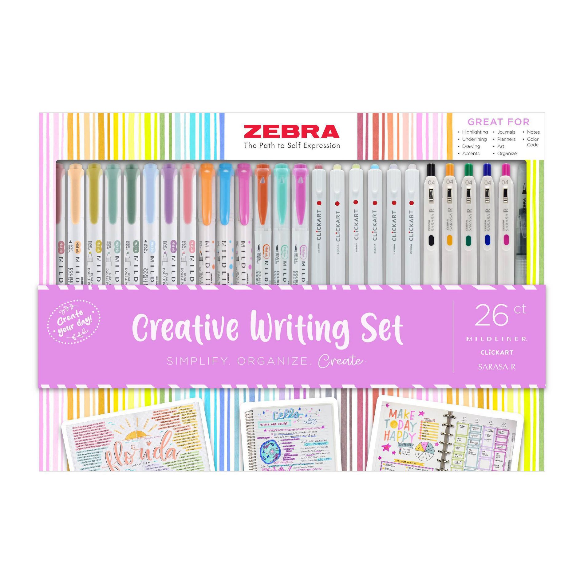 Zebra 26ct Creative Writing Set Artist Markers Gifting