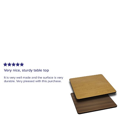 Emma Oliver 24" Square Natural Walnut Laminate Table Top