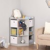 HOMCOM Wooden Kids Cabinet Freestanding Corner Storage Drawer Toys Clothes Books Organizer Dresser Children Bookcase Display Shelf Wardrobe for Bedroom with Anti-toppling Hardware Drawers - 2 of 4
