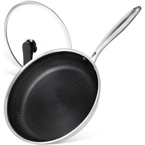 MICHELANGELO Stainless Steel Frying Pan with Lid, 12 inch - 1 of 4