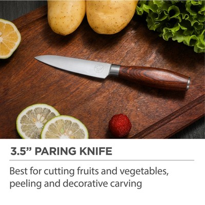 Commercial Chef 6 Piece High Carbon Stainless Steel Knife Block Set