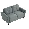 MAYEERTY Two Seaters Comfortable Sofa Velvet for Living Room Bedroom Small Space Gray - 3 of 4