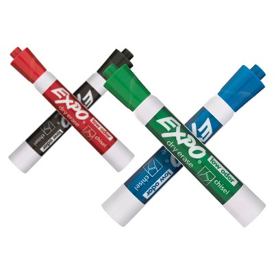 EXPO Dry Erase Markers, Chisel Tip, 4ct - Core Colors