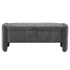 TIRAMISUBEST Oval Storage Bench Chenille Fabric Bench with Large Storage Space for the Living Room, Entryway and Bedroom,gray - 2 of 4