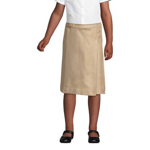 Lands End Kids Solid A line Skirt Below The Knee 10 Khaki Target