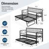 AMERLIFE Twin Daybed with Charging Station and LED Lights, Daybed with Trundle for Living Room, Bedroom, Guest Room, Black - 3 of 4