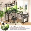 Aheaplus L Shaped Desk with Charging Staion and LED Light, Corner Desk with Hutch and Monitor Stand - 3 of 4