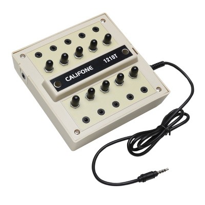 Califone 1210T 2-Way 10 Position Stereo Jackbox with Volume Control, 3.5mm Plug, Beige