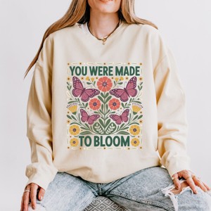 Simply Sage Market You Were Made To Bloom Lightweight Garment Dyed Sweatshirt - 1 of 4