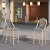 PURPLE LEAF French Bistro Stools - Set of 2 Colorful Wicker Bar Stools, 30" with Rattan Back & Footrest - 2 of 4