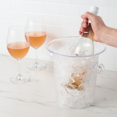 Clear Acrylic Ice Bucket with Handles, 3-Liter Capacity