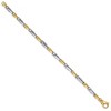 Black Bow Jewelry 5mm 14K Two Tone Gold Solid Fancy Link Chain Bracelet, 8 Inch - 2 of 3