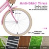 Gulches 24 inch bike for 10 plus years old girls steel frame 85 percent pre assembled adjustable saddle basket double brakes Pink - 4 of 4