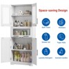 67" H  Tall  Slim Pantry Cabinet with Glass Doors and Adjustable Shelf, Freestanding Slim Cupboard - 4 of 4