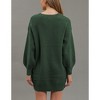 August Sky Women's Half Button Long Sleeve Mini Sweater Dress - 2 of 4
