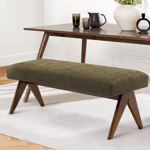 Green upholstered dining bench new arrivals