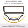 Rustic Industrial Design Demilune Shape Textured Metal Distressed Wood Console Table (Dark Brown) - 4 of 4