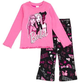 Barbie Big Girls French Terry Sweatshirt And Jogger Pants Set Black 14 ...