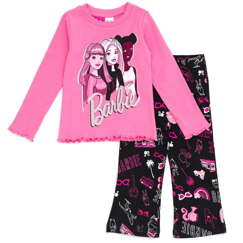 Barbie Little Girls Zip Up Fleece Hoodie Graphic T-shirt And Leggings 3  Piece Outfit Set Gray 5 : Target